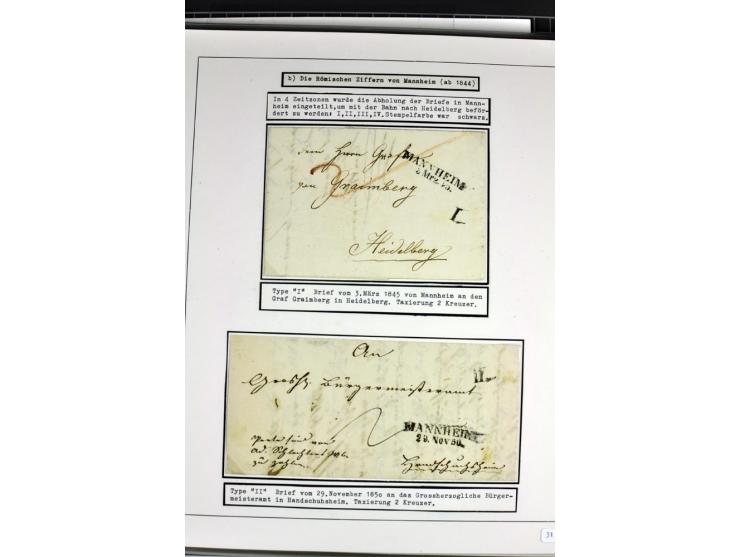1764/1851, 2bändige Ausstellungssammlung 'Vorphilatelie' auf 70 Blättern plus diversem nicht eingearbeitetem Material; durchw
