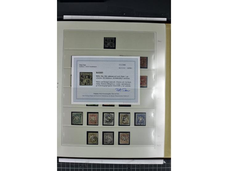 1849/1920, ungebrauchte und gestempelte Sammlung mit Mi.-Nr. 1Ia gestempelt, (kleinere Mängel, Fotobefund Sem BPP)