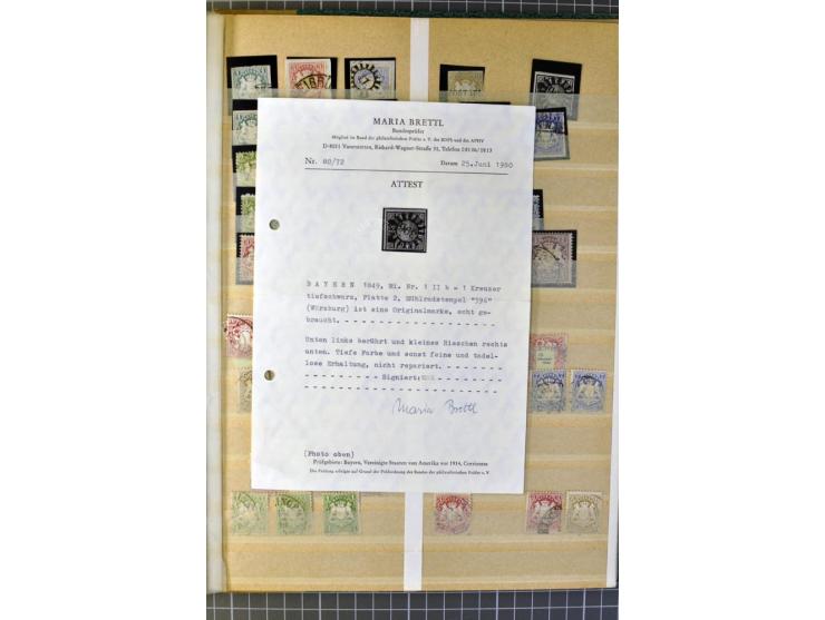 1849/75, kleine gestempelte Sammlung mit diversen besseren Werten dabei Mi.-Nr. 1IIb mit Fotoattest Brettl BPP, einiges sign.