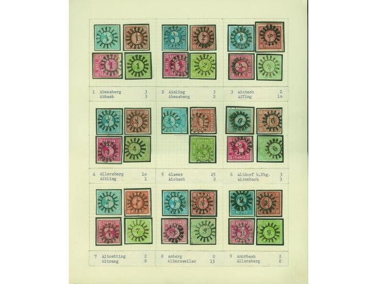 1850/67 (ca.), Die SIMON-WIESENTHAL-Sammlung der geschlossenen Mühlradstempel von Nr. 1-606, jede Nummer gesammelt auf 3 Kr. 