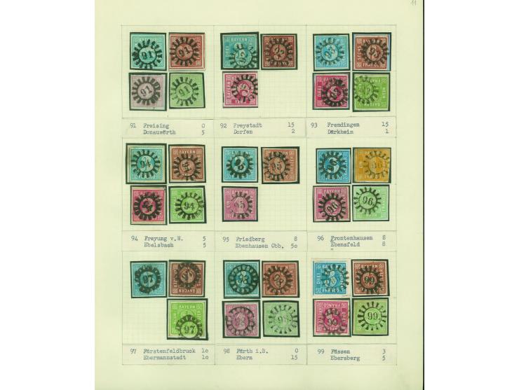 1850/67 (ca.), Die SIMON-WIESENTHAL-Sammlung der geschlossenen Mühlradstempel von Nr. 1-606, jede Nummer gesammelt auf 3 Kr. 