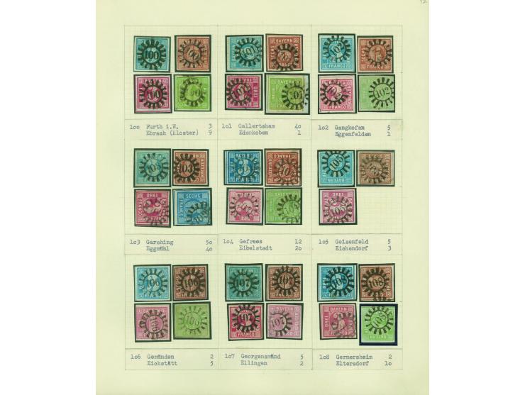 1850/67 (ca.), Die SIMON-WIESENTHAL-Sammlung der geschlossenen Mühlradstempel von Nr. 1-606, jede Nummer gesammelt auf 3 Kr. 