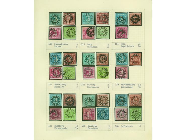1850/67 (ca.), Die SIMON-WIESENTHAL-Sammlung der geschlossenen Mühlradstempel von Nr. 1-606, jede Nummer gesammelt auf 3 Kr. 