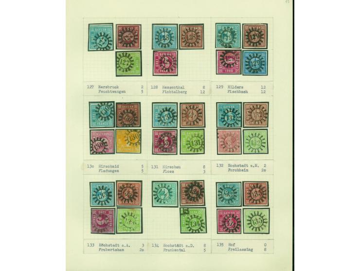 1850/67 (ca.), Die SIMON-WIESENTHAL-Sammlung der geschlossenen Mühlradstempel von Nr. 1-606, jede Nummer gesammelt auf 3 Kr. 