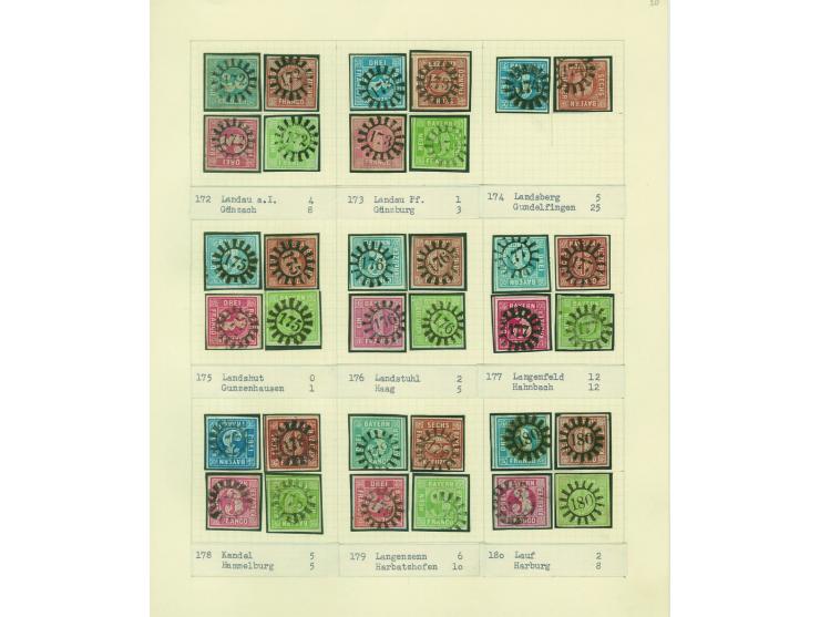 1850/67 (ca.), Die SIMON-WIESENTHAL-Sammlung der geschlossenen Mühlradstempel von Nr. 1-606, jede Nummer gesammelt auf 3 Kr. 