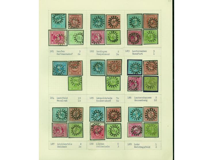 1850/67 (ca.), Die SIMON-WIESENTHAL-Sammlung der geschlossenen Mühlradstempel von Nr. 1-606, jede Nummer gesammelt auf 3 Kr. 