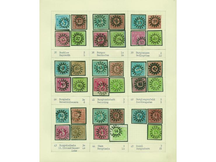 1850/67 (ca.), Die SIMON-WIESENTHAL-Sammlung der geschlossenen Mühlradstempel von Nr. 1-606, jede Nummer gesammelt auf 3 Kr. 