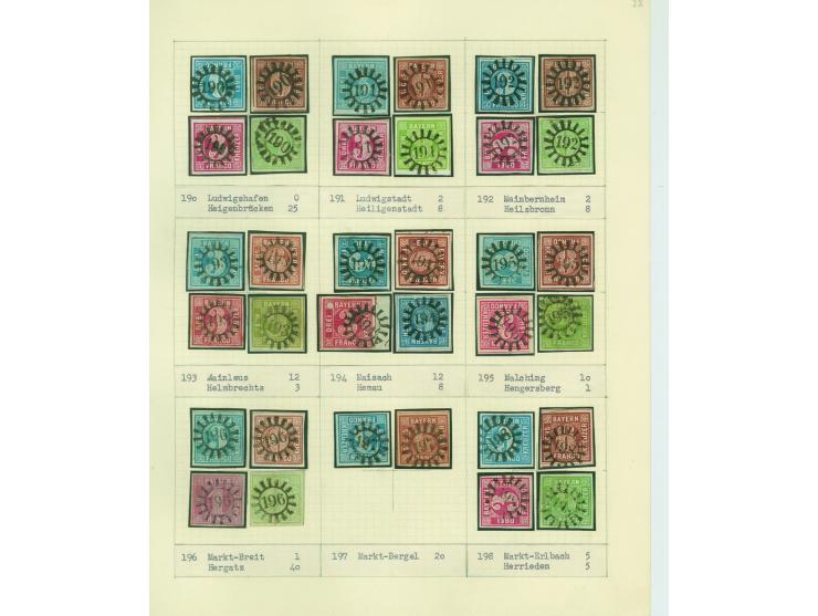 1850/67 (ca.), Die SIMON-WIESENTHAL-Sammlung der geschlossenen Mühlradstempel von Nr. 1-606, jede Nummer gesammelt auf 3 Kr. 