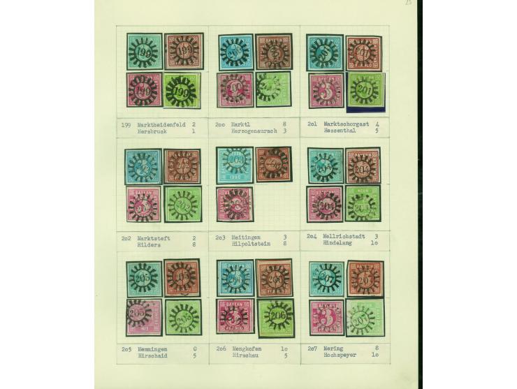 1850/67 (ca.), Die SIMON-WIESENTHAL-Sammlung der geschlossenen Mühlradstempel von Nr. 1-606, jede Nummer gesammelt auf 3 Kr. 