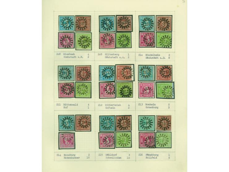 1850/67 (ca.), Die SIMON-WIESENTHAL-Sammlung der geschlossenen Mühlradstempel von Nr. 1-606, jede Nummer gesammelt auf 3 Kr. 