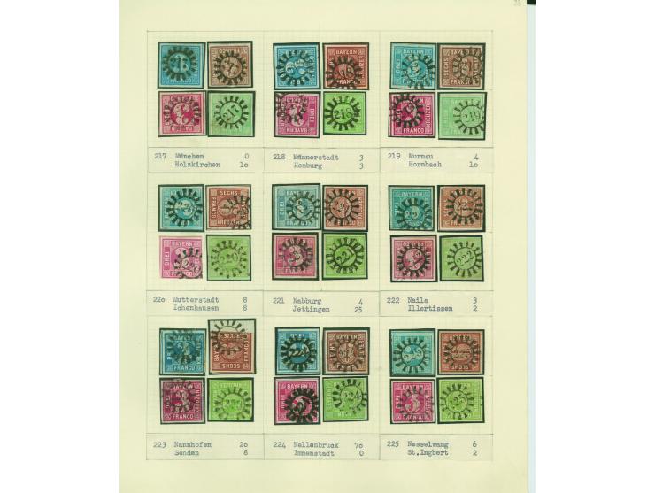 1850/67 (ca.), Die SIMON-WIESENTHAL-Sammlung der geschlossenen Mühlradstempel von Nr. 1-606, jede Nummer gesammelt auf 3 Kr. 
