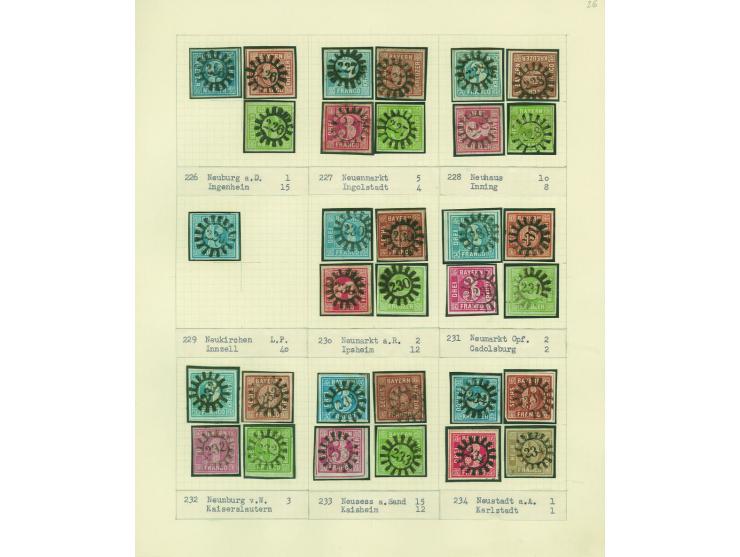 1850/67 (ca.), Die SIMON-WIESENTHAL-Sammlung der geschlossenen Mühlradstempel von Nr. 1-606, jede Nummer gesammelt auf 3 Kr. 