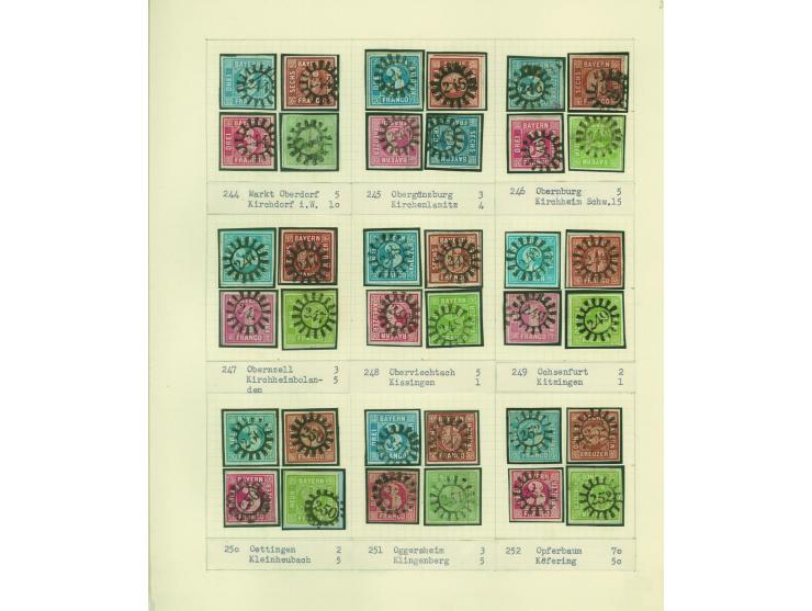 1850/67 (ca.), Die SIMON-WIESENTHAL-Sammlung der geschlossenen Mühlradstempel von Nr. 1-606, jede Nummer gesammelt auf 3 Kr. 