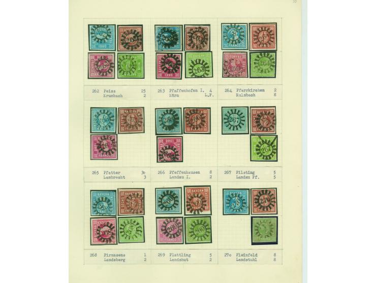 1850/67 (ca.), Die SIMON-WIESENTHAL-Sammlung der geschlossenen Mühlradstempel von Nr. 1-606, jede Nummer gesammelt auf 3 Kr. 