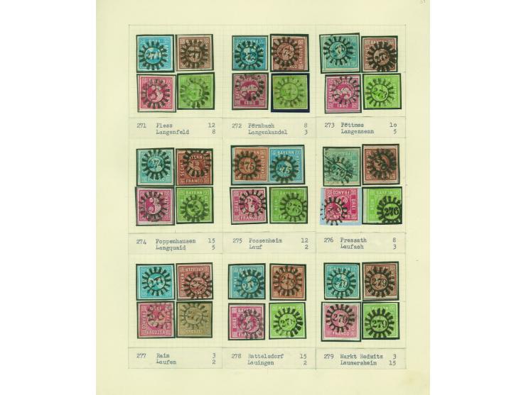 1850/67 (ca.), Die SIMON-WIESENTHAL-Sammlung der geschlossenen Mühlradstempel von Nr. 1-606, jede Nummer gesammelt auf 3 Kr. 