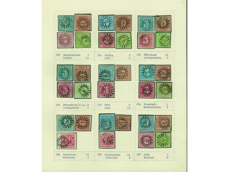 1850/67 (ca.), Die SIMON-WIESENTHAL-Sammlung der geschlossenen Mühlradstempel von Nr. 1-606, jede Nummer gesammelt auf 3 Kr. 