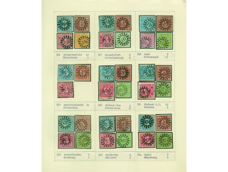 1850/67 (ca.), Die SIMON-WIESENTHAL-Sammlung der geschlossenen Mühlradstempel von Nr. 1-606, jede Nummer gesammelt auf 3 Kr. 