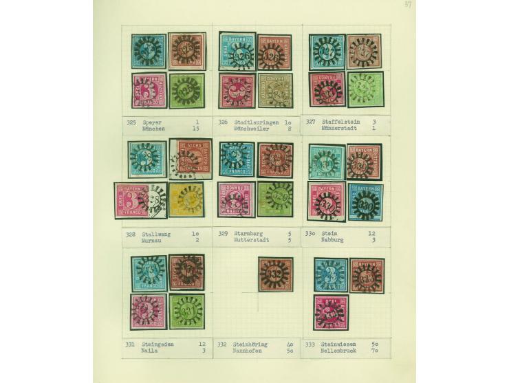 1850/67 (ca.), Die SIMON-WIESENTHAL-Sammlung der geschlossenen Mühlradstempel von Nr. 1-606, jede Nummer gesammelt auf 3 Kr. 