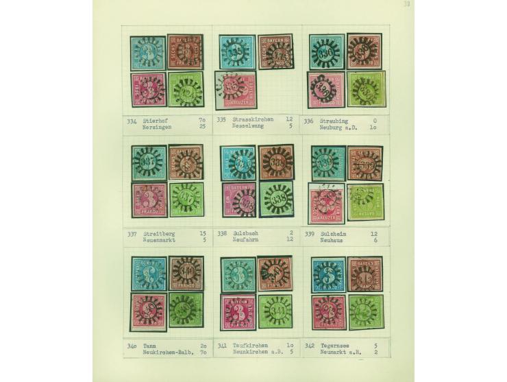 1850/67 (ca.), Die SIMON-WIESENTHAL-Sammlung der geschlossenen Mühlradstempel von Nr. 1-606, jede Nummer gesammelt auf 3 Kr. 