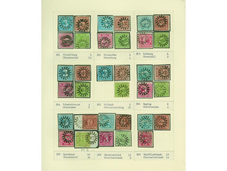 1850/67 (ca.), Die SIMON-WIESENTHAL-Sammlung der geschlossenen Mühlradstempel von Nr. 1-606, jede Nummer gesammelt auf 3 Kr. 