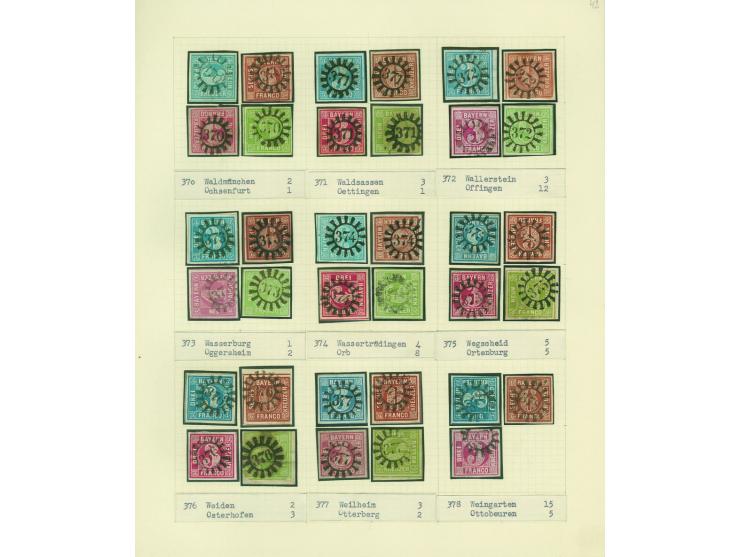 1850/67 (ca.), Die SIMON-WIESENTHAL-Sammlung der geschlossenen Mühlradstempel von Nr. 1-606, jede Nummer gesammelt auf 3 Kr. 