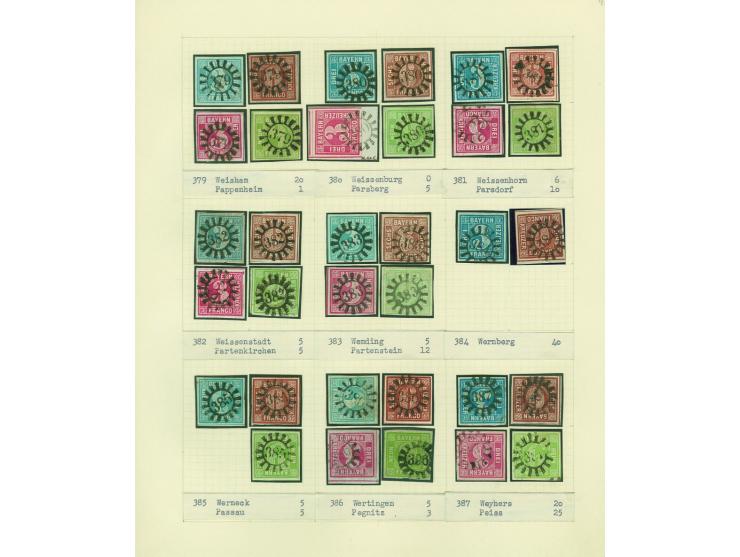 1850/67 (ca.), Die SIMON-WIESENTHAL-Sammlung der geschlossenen Mühlradstempel von Nr. 1-606, jede Nummer gesammelt auf 3 Kr. 