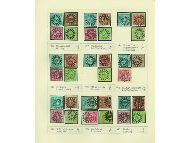 1850/67 (ca.), Die SIMON-WIESENTHAL-Sammlung der geschlossenen Mühlradstempel von Nr. 1-606, jede Nummer gesammelt auf 3 Kr. 