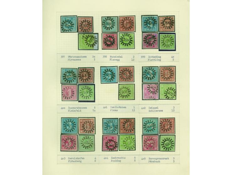 1850/67 (ca.), Die SIMON-WIESENTHAL-Sammlung der geschlossenen Mühlradstempel von Nr. 1-606, jede Nummer gesammelt auf 3 Kr. 