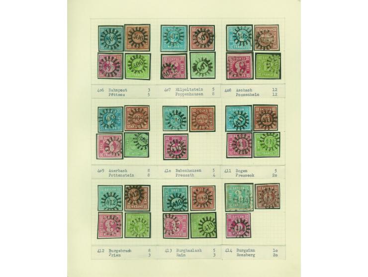 1850/67 (ca.), Die SIMON-WIESENTHAL-Sammlung der geschlossenen Mühlradstempel von Nr. 1-606, jede Nummer gesammelt auf 3 Kr. 