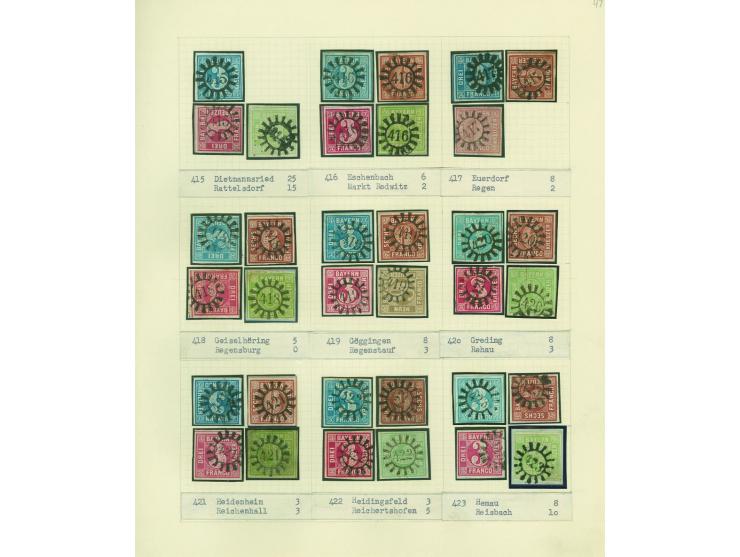1850/67 (ca.), Die SIMON-WIESENTHAL-Sammlung der geschlossenen Mühlradstempel von Nr. 1-606, jede Nummer gesammelt auf 3 Kr. 