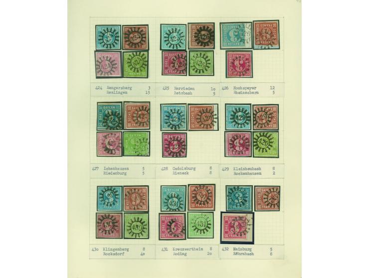 1850/67 (ca.), Die SIMON-WIESENTHAL-Sammlung der geschlossenen Mühlradstempel von Nr. 1-606, jede Nummer gesammelt auf 3 Kr. 