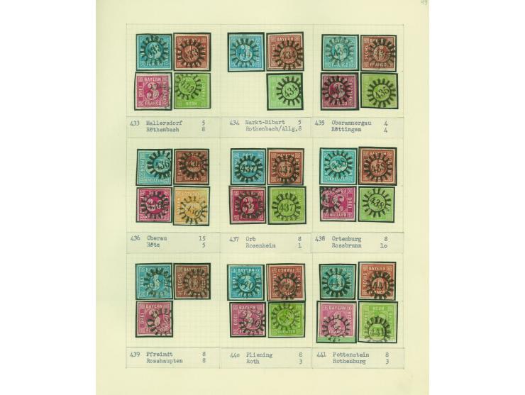 1850/67 (ca.), Die SIMON-WIESENTHAL-Sammlung der geschlossenen Mühlradstempel von Nr. 1-606, jede Nummer gesammelt auf 3 Kr. 