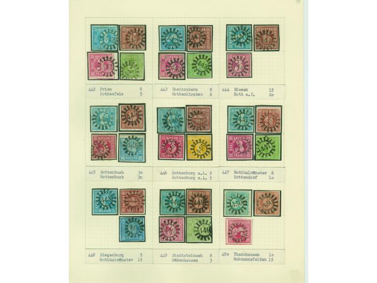1850/67 (ca.), Die SIMON-WIESENTHAL-Sammlung der geschlossenen Mühlradstempel von Nr. 1-606, jede Nummer gesammelt auf 3 Kr. 
