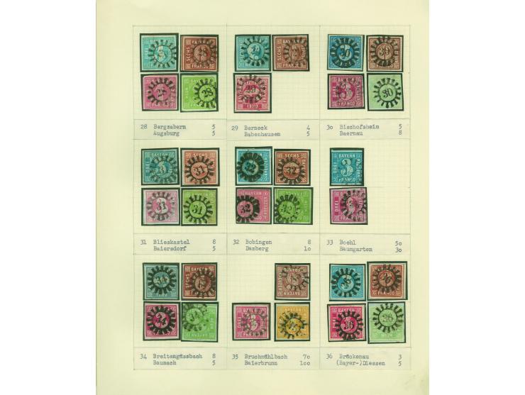 1850/67 (ca.), Die SIMON-WIESENTHAL-Sammlung der geschlossenen Mühlradstempel von Nr. 1-606, jede Nummer gesammelt auf 3 Kr. 