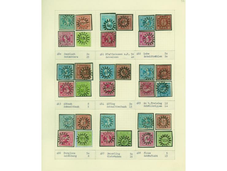 1850/67 (ca.), Die SIMON-WIESENTHAL-Sammlung der geschlossenen Mühlradstempel von Nr. 1-606, jede Nummer gesammelt auf 3 Kr. 