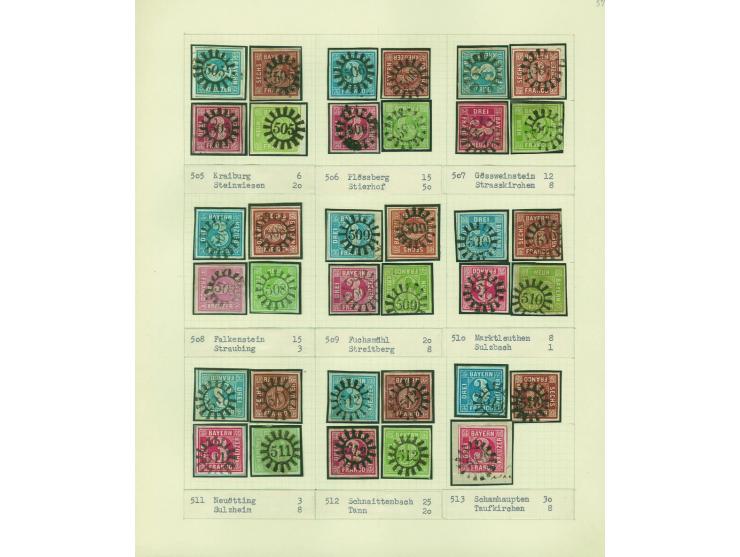 1850/67 (ca.), Die SIMON-WIESENTHAL-Sammlung der geschlossenen Mühlradstempel von Nr. 1-606, jede Nummer gesammelt auf 3 Kr. 