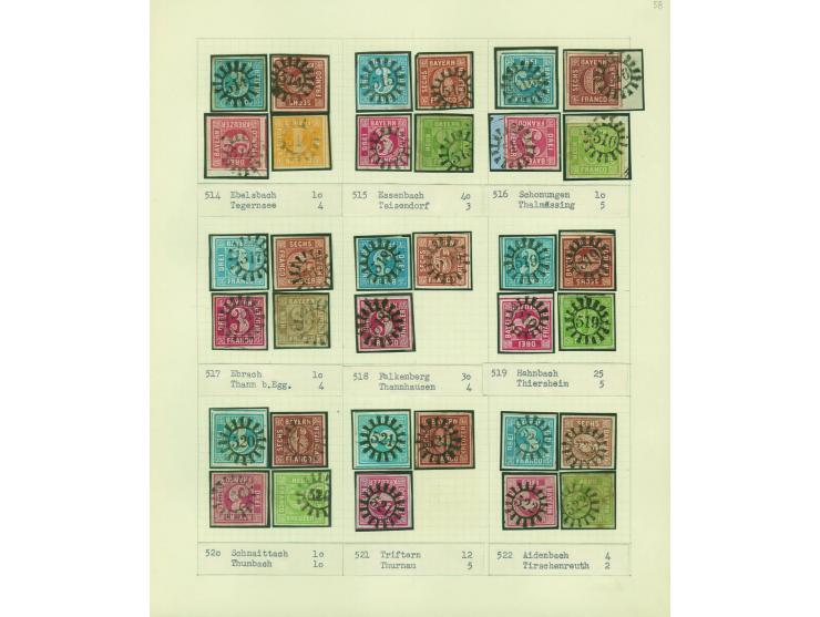1850/67 (ca.), Die SIMON-WIESENTHAL-Sammlung der geschlossenen Mühlradstempel von Nr. 1-606, jede Nummer gesammelt auf 3 Kr. 