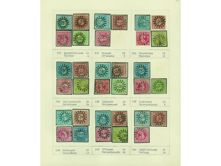 1850/67 (ca.), Die SIMON-WIESENTHAL-Sammlung der geschlossenen Mühlradstempel von Nr. 1-606, jede Nummer gesammelt auf 3 Kr. 