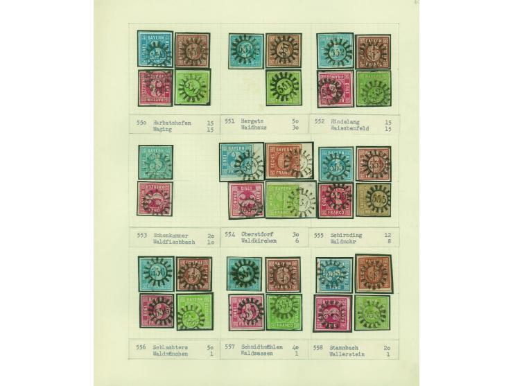 1850/67 (ca.), Die SIMON-WIESENTHAL-Sammlung der geschlossenen Mühlradstempel von Nr. 1-606, jede Nummer gesammelt auf 3 Kr. 