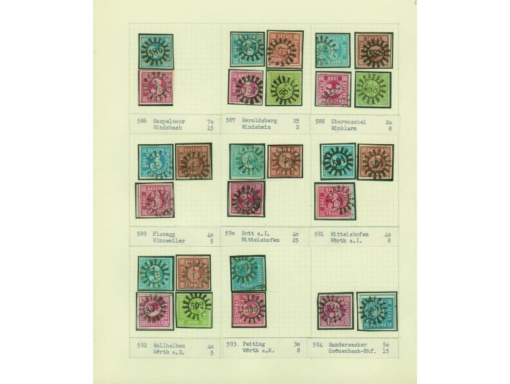 1850/67 (ca.), Die SIMON-WIESENTHAL-Sammlung der geschlossenen Mühlradstempel von Nr. 1-606, jede Nummer gesammelt auf 3 Kr. 