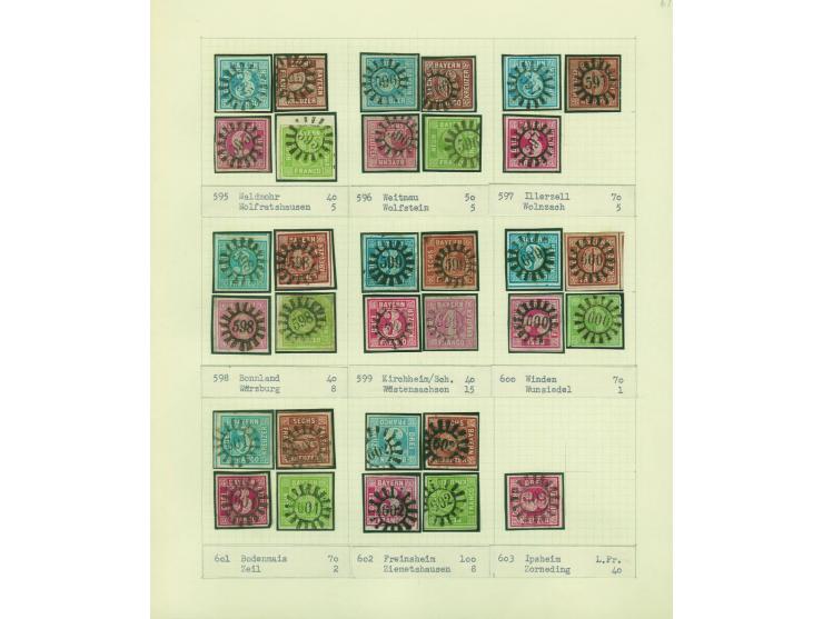 1850/67 (ca.), Die SIMON-WIESENTHAL-Sammlung der geschlossenen Mühlradstempel von Nr. 1-606, jede Nummer gesammelt auf 3 Kr. 
