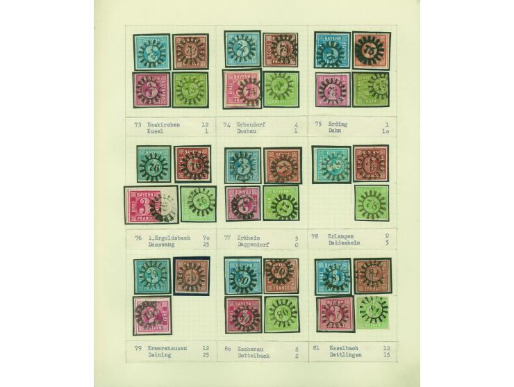 1850/67 (ca.), Die SIMON-WIESENTHAL-Sammlung der geschlossenen Mühlradstempel von Nr. 1-606, jede Nummer gesammelt auf 3 Kr. 
