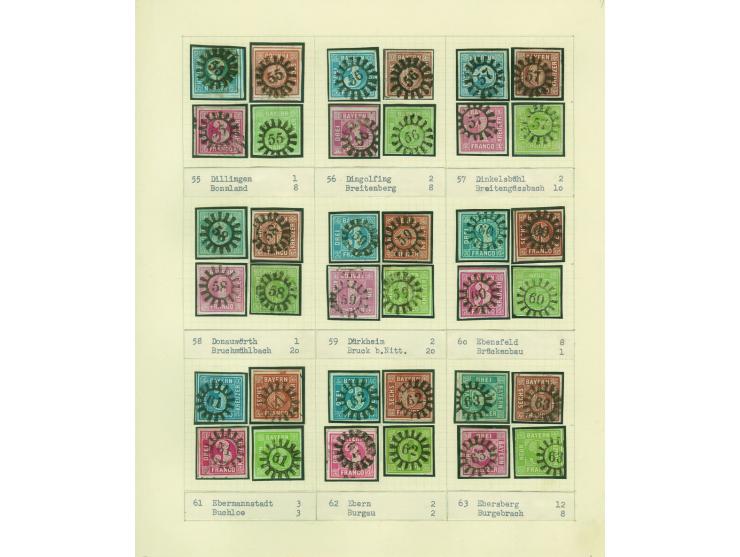 1850/67 (ca.), Die SIMON-WIESENTHAL-Sammlung der geschlossenen Mühlradstempel von Nr. 1-606, jede Nummer gesammelt auf 3 Kr. 