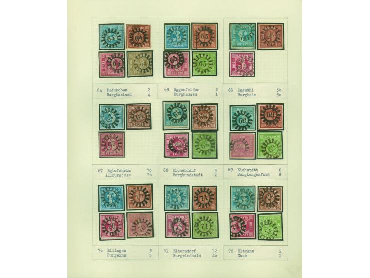 1850/67 (ca.), Die SIMON-WIESENTHAL-Sammlung der geschlossenen Mühlradstempel von Nr. 1-606, jede Nummer gesammelt auf 3 Kr. 