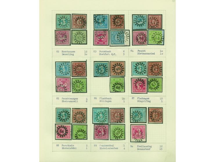 1850/67 (ca.), Die SIMON-WIESENTHAL-Sammlung der geschlossenen Mühlradstempel von Nr. 1-606, jede Nummer gesammelt auf 3 Kr. 