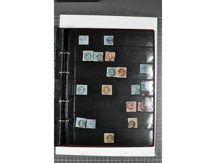 1850/67, Nummernstempel-Sammlung auf losen Marken und Briefstücken
