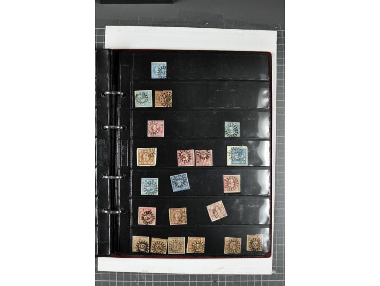 1850/67, Nummernstempel-Sammlung auf losen Marken und Briefstücken