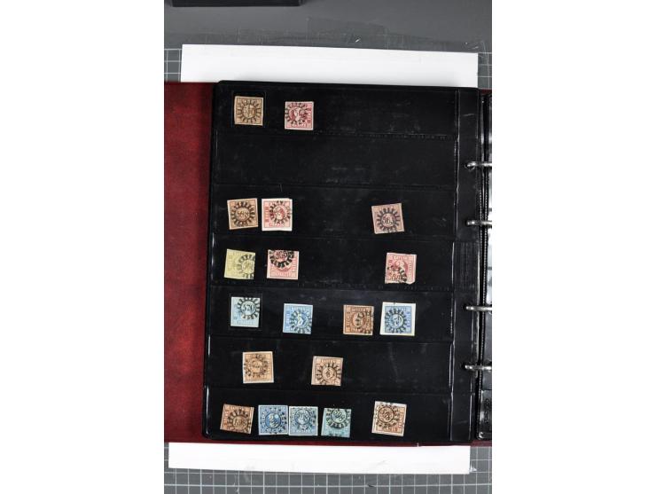 1850/67, Nummernstempel-Sammlung auf losen Marken und Briefstücken
