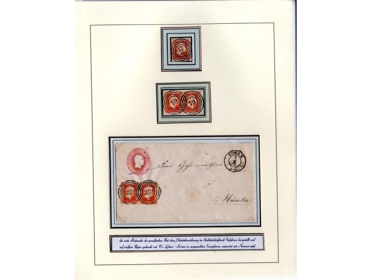 DIE KURT METZER - SAMMLUNG : 1850/59, hervorragende Spezialsammlung der Kopfausgaben in 4 Kassetten, gestempelt und auf Brief