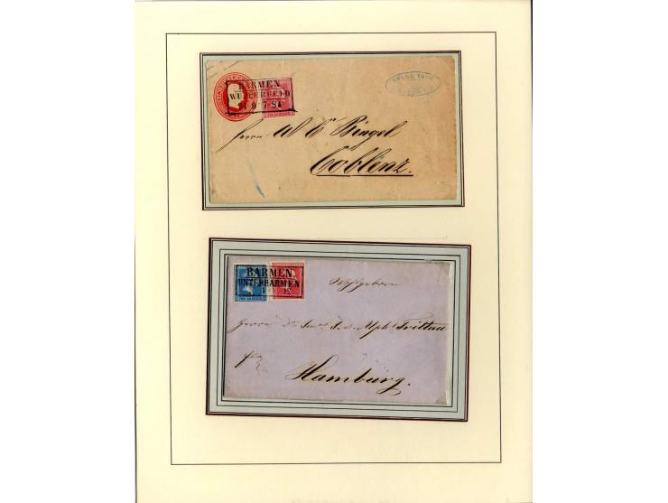 DIE KURT METZER - SAMMLUNG : 1850/59, hervorragende Spezialsammlung der Kopfausgaben in 4 Kassetten, gestempelt und auf Brief